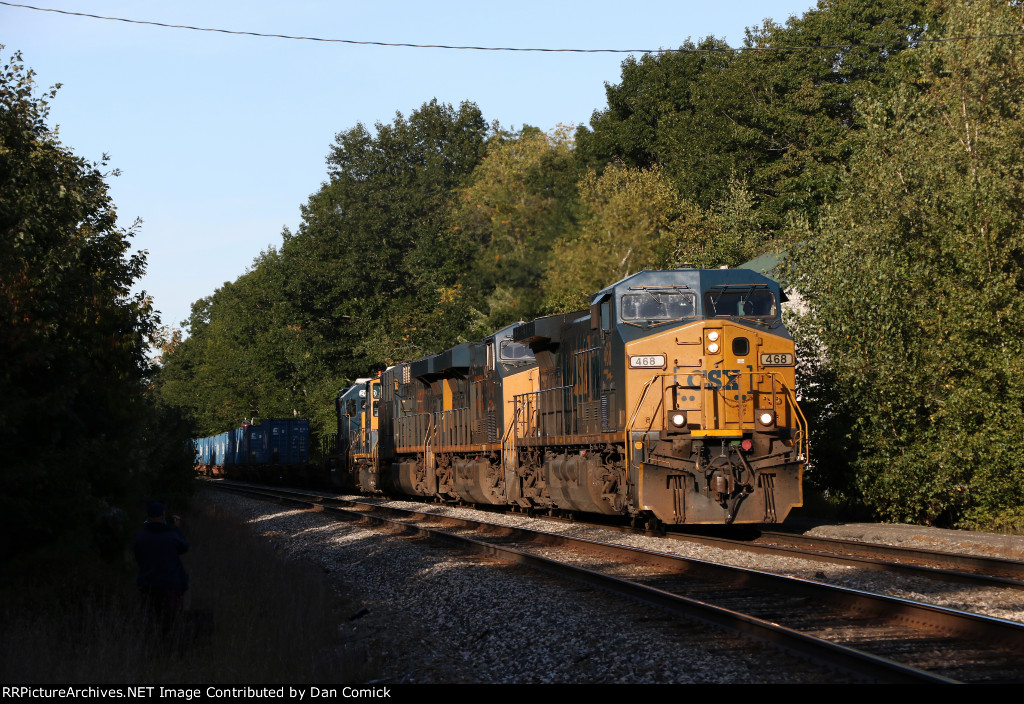 CSXT 468 Leads M427 at Wells Bnach